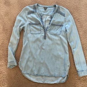 Cute Eddie Bauer Blue Denim Tencel top - XS
